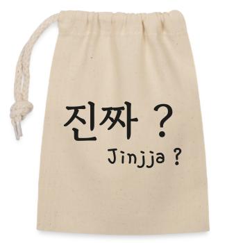 Jin jja kdrama expression k-pop k-drama coréen - Sac cadeau en coton avec cordon (14 x 20 cm) - nature - Devant