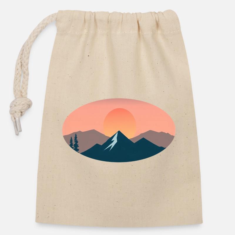 sun set - Sac cadeau en coton avec cordon (14 x 20 cm) - nature
