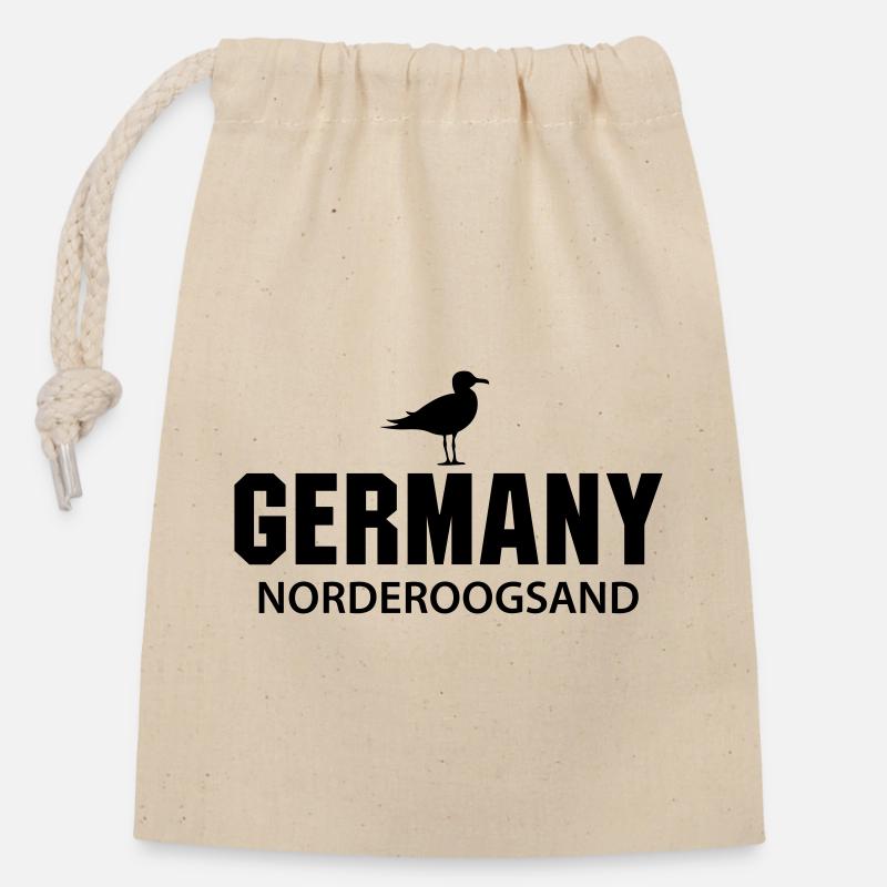 Norderoogsand GERMANY - Closable cotton gift bag (14x20cm) - nature