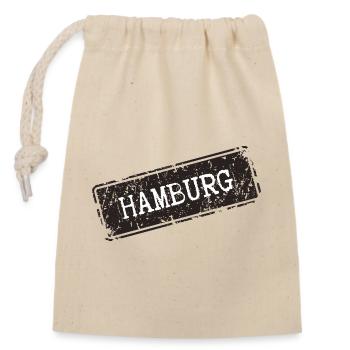 Hamburg City Motif Design - Closable cotton gift bag (14x20cm) - nature - Front