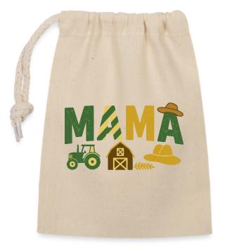 Mama of the Birthday Boy Tractors Farm Trucks - Closable cotton gift bag (14x20cm) - nature - Front