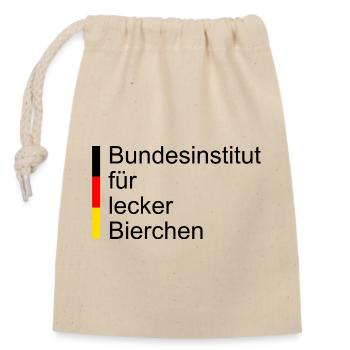 Bundesinstitut für Lecker Bierchen - Verschließbarer Geschenkbeutel aus Baumwolle (14x20cm) - Natur - Vorne