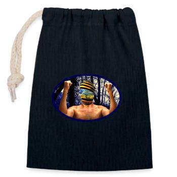 Waldgeist Maskenkrieger - Sac cadeau en coton avec cordon (14 x 20 cm) - bleu marine - Devant