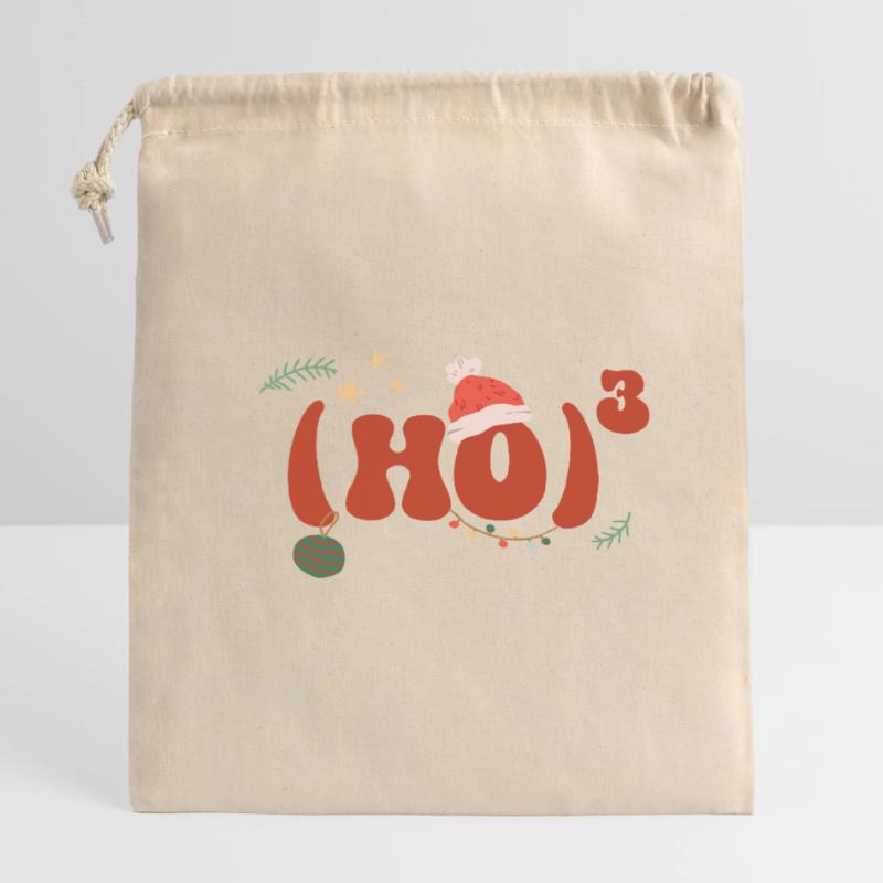 Christmas Math Hohoho Math Formula Math Closable cotton gift bag (14x20cm)