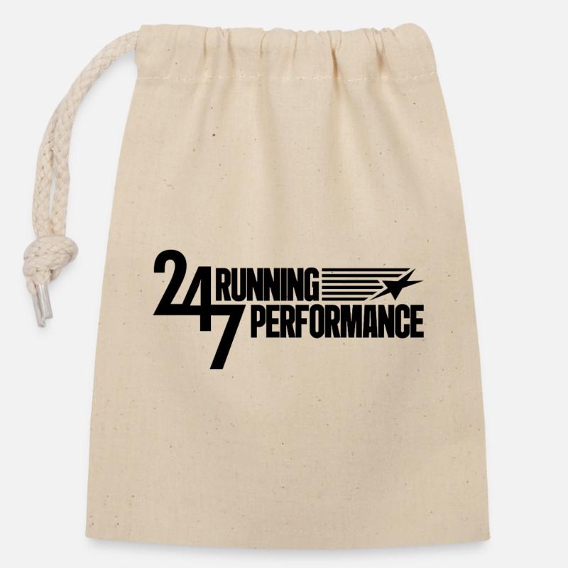 247 running performance - Closable cotton gift bag (14x20cm) - nature