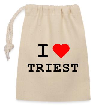 I love Triest - Ich liebe Triest - Verschließbarer Geschenkbeutel aus Baumwolle (14x20cm) - Natur - Vorne