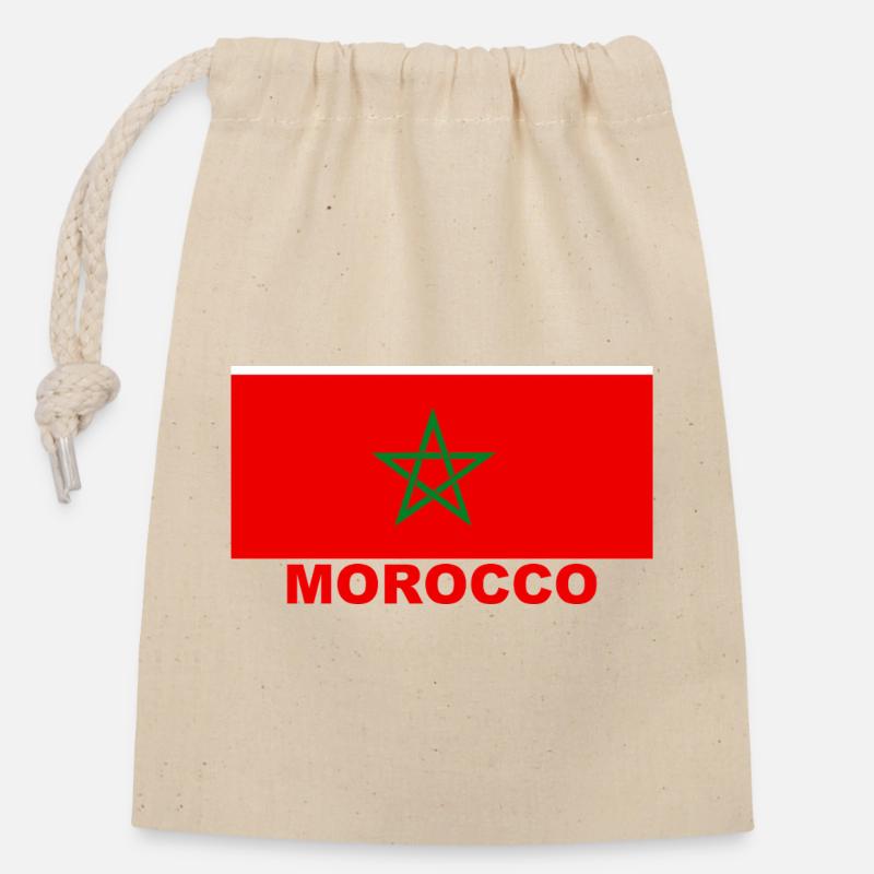 Maillot du Maroc - Sac cadeau en coton avec cordon (14 x 20 cm) - nature