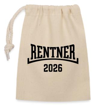 Rentner 2026 (Rente / Ruhestand / Konkav / Black) - Verschließbarer Geschenkbeutel aus Baumwolle (14x20cm) - Natur - Vorne
