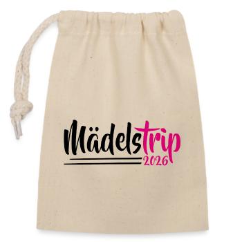 Girls Trip 2026 Mädelstour Mädlstrip Mädelstrip - Verschließbarer Geschenkbeutel aus Baumwolle (14x20cm) - Natur - Vorne