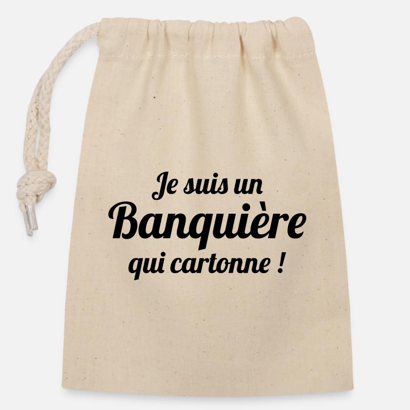 I'm a successful banker - Closable cotton gift bag (14x20cm) - nature