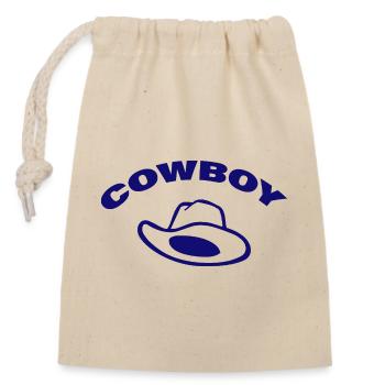 Cowboy - Closable cotton gift bag (14x20cm) - nature - Front