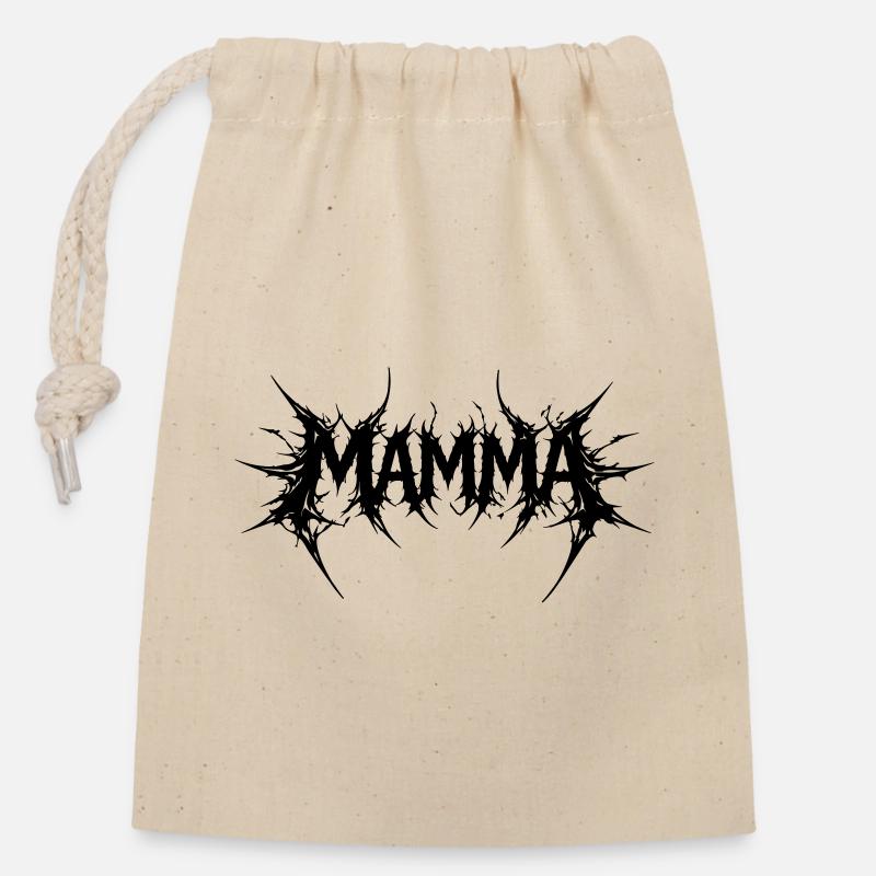 Maman ! - Sac cadeau en coton avec cordon (14 x 20 cm) - nature