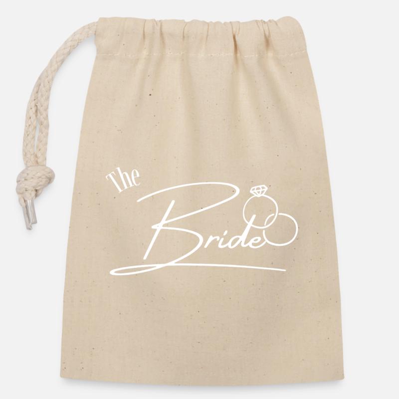 the bride - Closable cotton gift bag (14x20cm) - nature