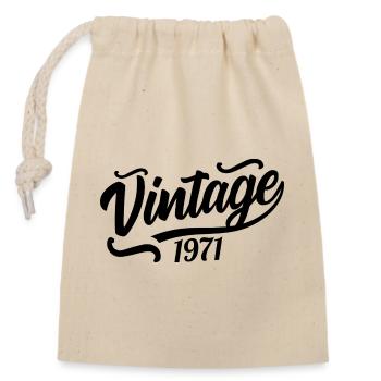 1971 Born in 1971, 56th birthday - Closable cotton gift bag (14x20cm) - nature - Front