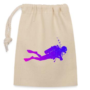 Great diving gift for diving - Closable cotton gift bag (14x20cm) - nature - Front