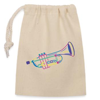 Colorful Trumpet - Closable cotton gift bag (14x20cm) - nature - Front