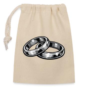 Eheringe Hochzeitsringe - Verschließbarer Geschenkbeutel aus Baumwolle (14x20cm) - Natur - Vorne