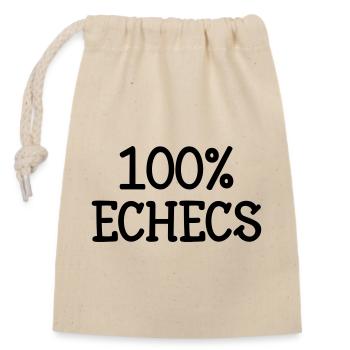 100% Chess Pure Passionate Typo - Closable cotton gift bag (14x20cm) - nature - Front