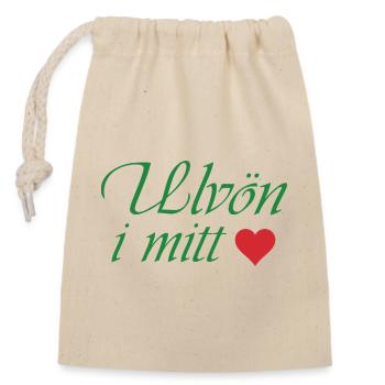 Ulvön in my heart - Closable cotton gift bag (14x20cm) - nature - Front