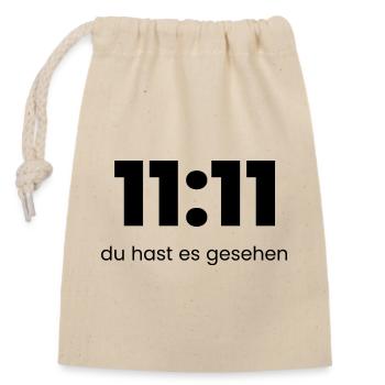 11:11 Du hast es gesehen – Mystisches Statement Sh - Verschließbarer Geschenkbeutel aus Baumwolle (14x20cm) - Natur - Vorne