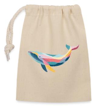 whale, marine animal - Closable cotton gift bag (14x20cm) - nature - Front