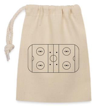 Hockey field - Closable cotton gift bag (14x20cm) - nature - Front
