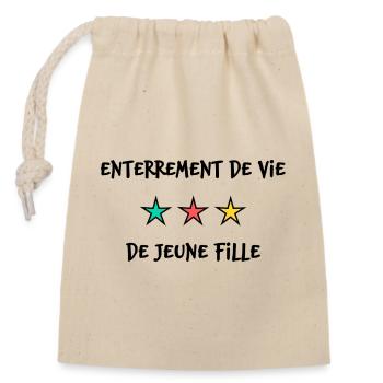 EVJF. JUST MARRIED. SAINT VALENTIN. COUPLE.  - Sac cadeau en coton avec cordon (14 x 20 cm) - nature - Devant