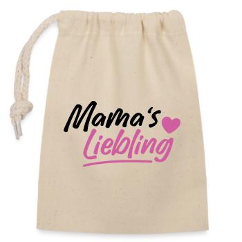 Mama's Liebling - Verschließbarer Geschenkbeutel aus Baumwolle (14x20cm) - Natur - Vorne