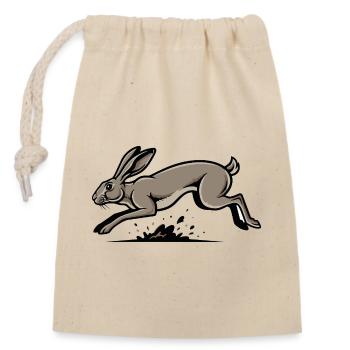 Wild Hare Hare Speed Race Nature - Closable cotton gift bag (14x20cm) - nature - Front
