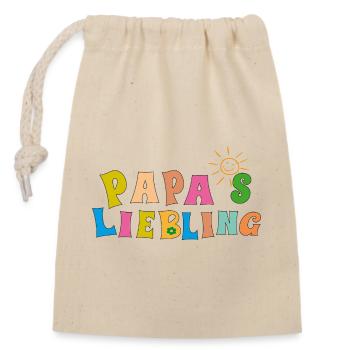 Papas Liebling - Verschließbarer Geschenkbeutel aus Baumwolle (14x20cm) - Natur - Vorne