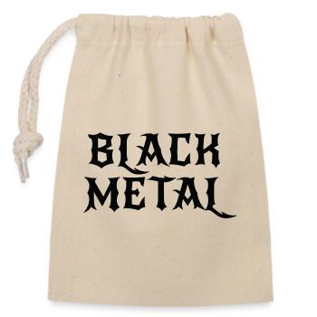 Black Metal logo design - Closable cotton gift bag (14x20cm) - nature - Front