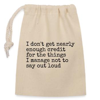Humour Sarcasme Pensées Silencieuses - Sac cadeau en coton avec cordon (14 x 20 cm) - nature - Devant