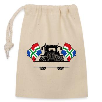 Groningen_Tractor_Custom_Edition - Sac cadeau en coton avec cordon (14 x 20 cm) - nature - Devant