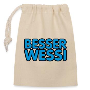 Besserwessi | Wessi | Westen - Closable cotton gift bag (14x20cm) - nature - Front
