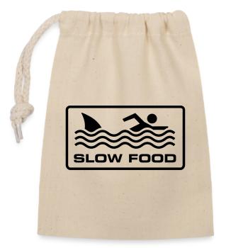 Slow Food - Sac cadeau en coton avec cordon (14 x 20 cm) - nature - Devant