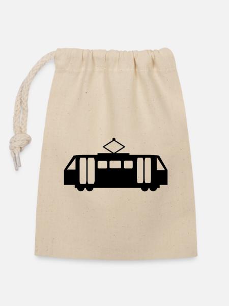 Bim Straßenbahn Tram Graz - Verschließbarer Geschenkbeutel aus Baumwolle (14x20cm) - Natur