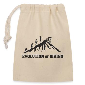 Evolution of Biking Downhill Entstehung  - Verschließbarer Geschenkbeutel aus Baumwolle (14x20cm) - Natur - Vorne