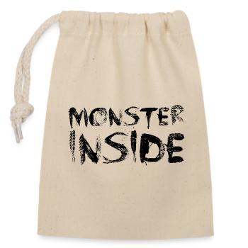 Monster Inside - Closable cotton gift bag (14x20cm) - nature - Front