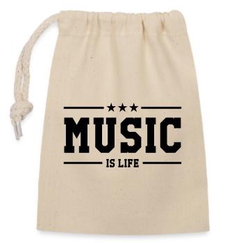 Music is life - Sac cadeau en coton avec cordon (14 x 20 cm) - nature - Devant
