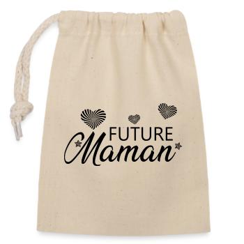 Future Maman - Sac cadeau en coton avec cordon (14 x 20 cm) - nature - Devant