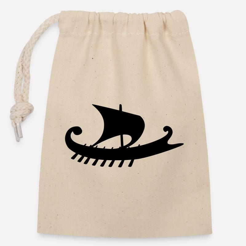 Empuriabrava Schiff w - Verschließbarer Geschenkbeutel aus Baumwolle (14x20cm) - Natur