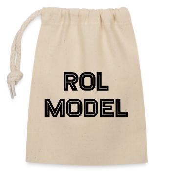 Every wheelchair user is a role model - Closable cotton gift bag (14x20cm) - nature - Front