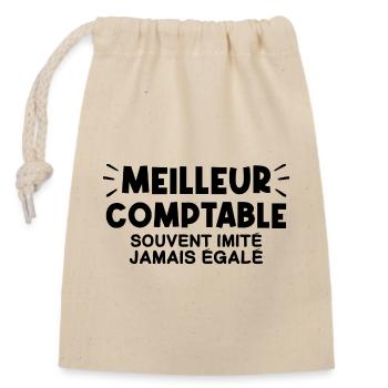 Comptable | Je suis le meilleur Comptable !! - Sac cadeau en coton avec cordon (14 x 20 cm) - nature - Devant