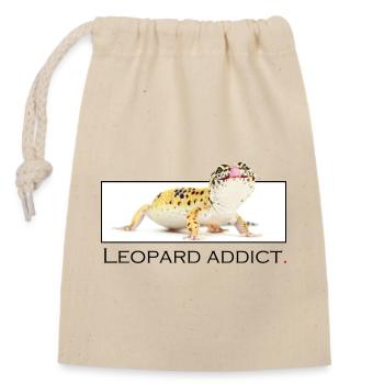 Leopardensüchtig - Verschließbarer Geschenkbeutel aus Baumwolle (14x20cm) - Natur - Vorne