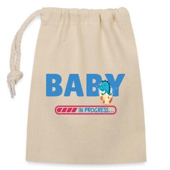 Baby in progress - Closable cotton gift bag (14x20cm) - nature - Front