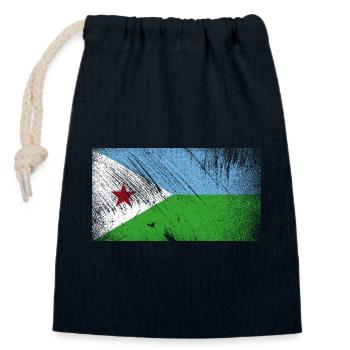 Dschibuti Flagge - Vintage Grunge - Verschließbarer Geschenkbeutel aus Baumwolle (14x20cm) - Navy - Vorne