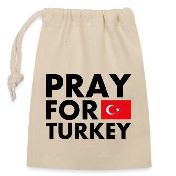 Pray for turkey - Sac cadeau en coton avec cordon (14 x 20 cm) - nature - Devant
