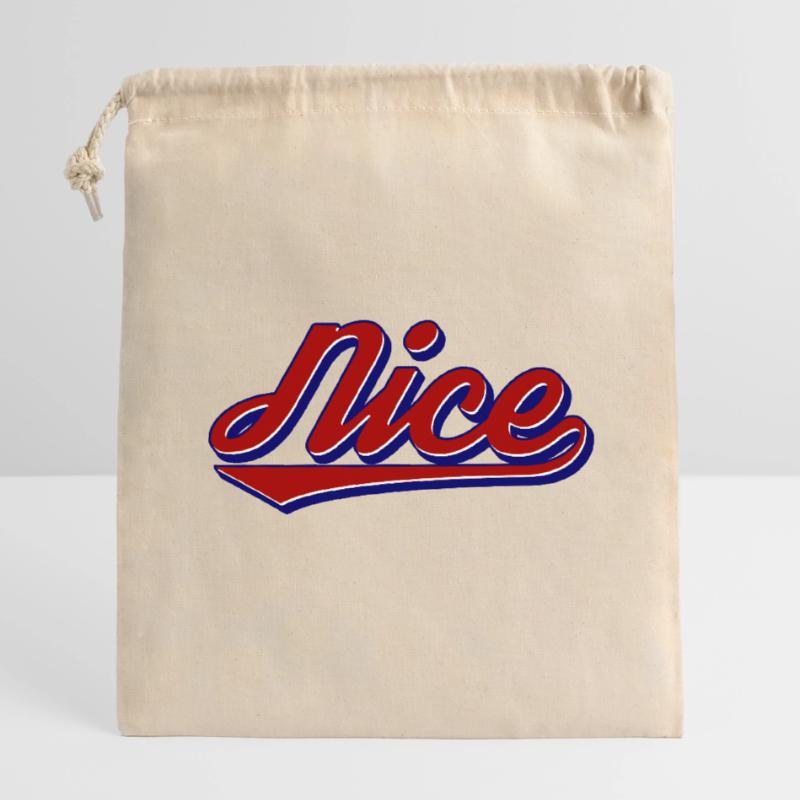 Nice Script Retro Logo Stil Verschließbarer Geschenkbeutel aus Baumwolle (14x20cm)