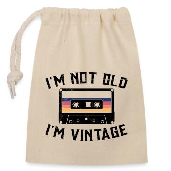 80s 90s Music Cassette Funny Mixtape - Closable cotton gift bag (14x20cm) - nature - Front