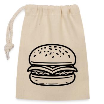 Hamburger - Closable cotton gift bag (14x20cm) - nature - Front